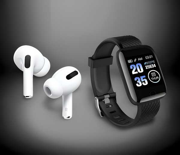 Bluetooth Wireless Earbuds & Smart Watch (Pack Of 2)Assorted Color e372a3-df