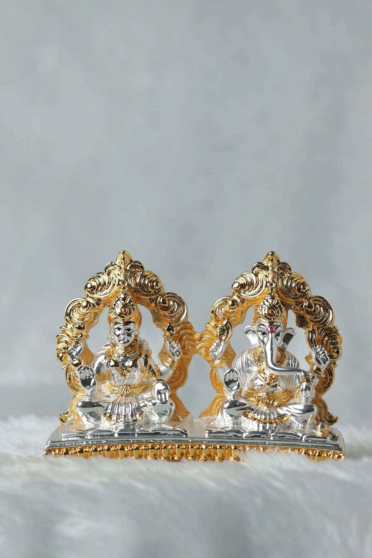 Gold and Silver Plated Laxmi Ganesh Ji Pair Sanjay