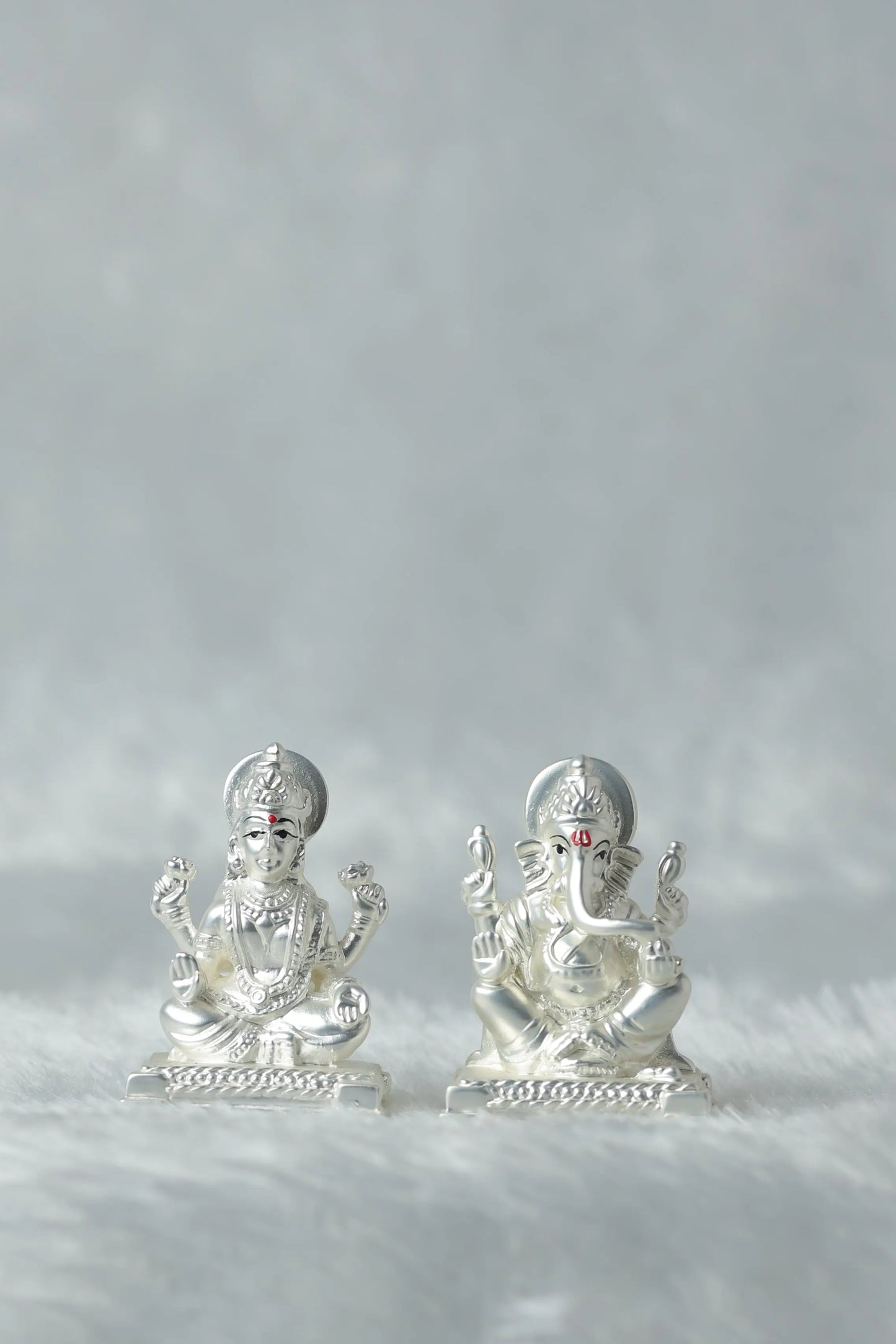 Silver Plated Laxmi Ganesh Ji Pair IdolCraftStore