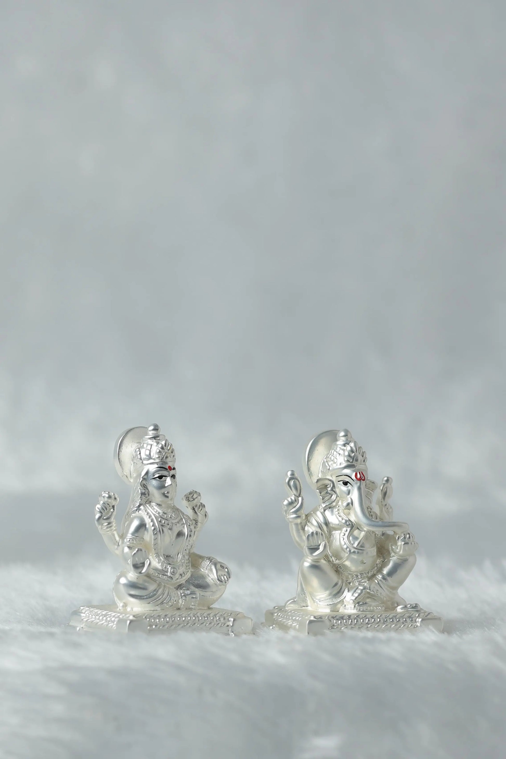 Silver Plated Laxmi Ganesh Ji Pair IdolCraftStore