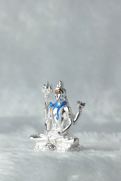 Silver Coated Sitting Shiva Idol | Bholenath | Sanjay