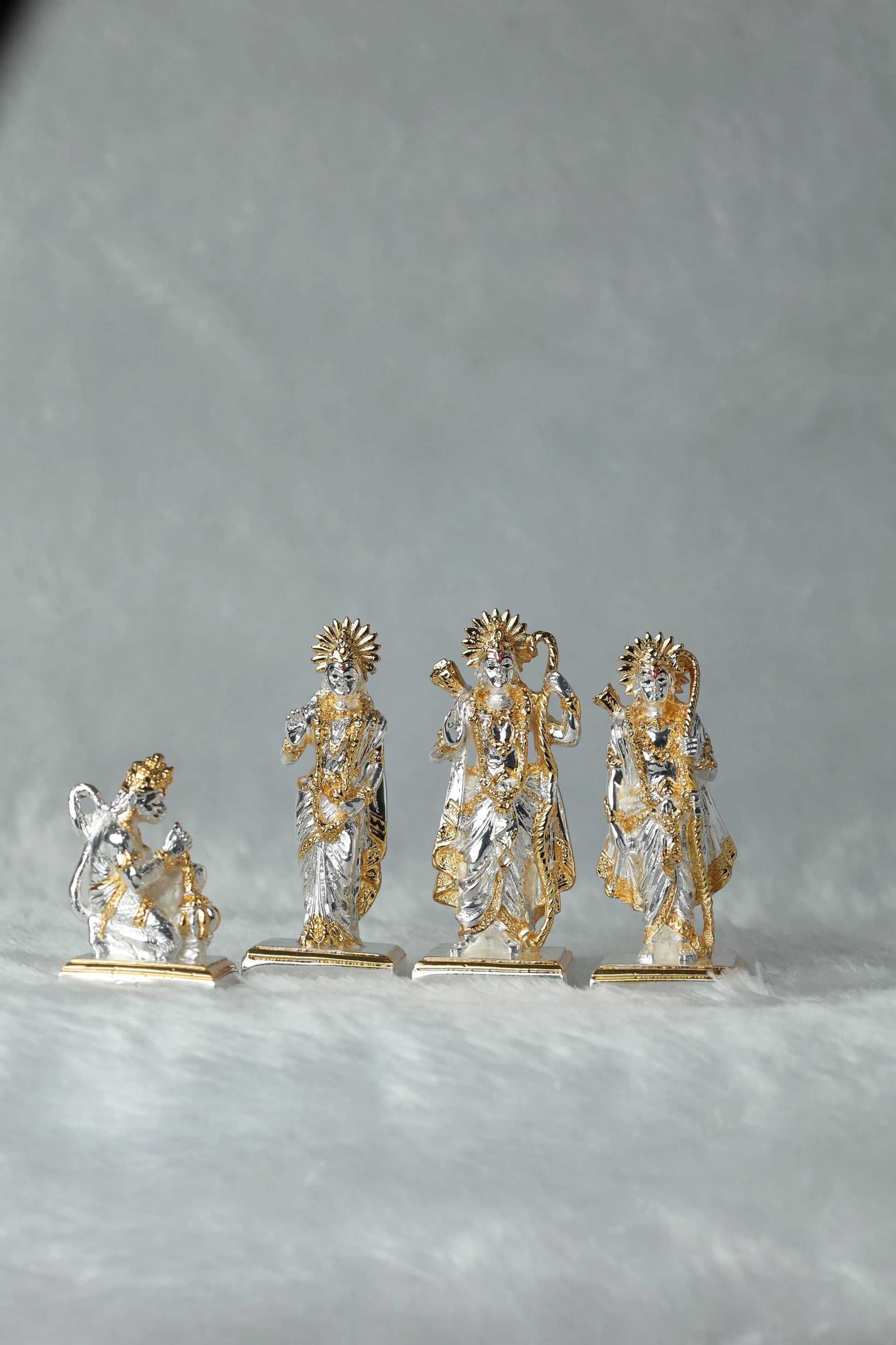 Ram Sita Laxman Hanuman Silver Plated Statue Sanjay