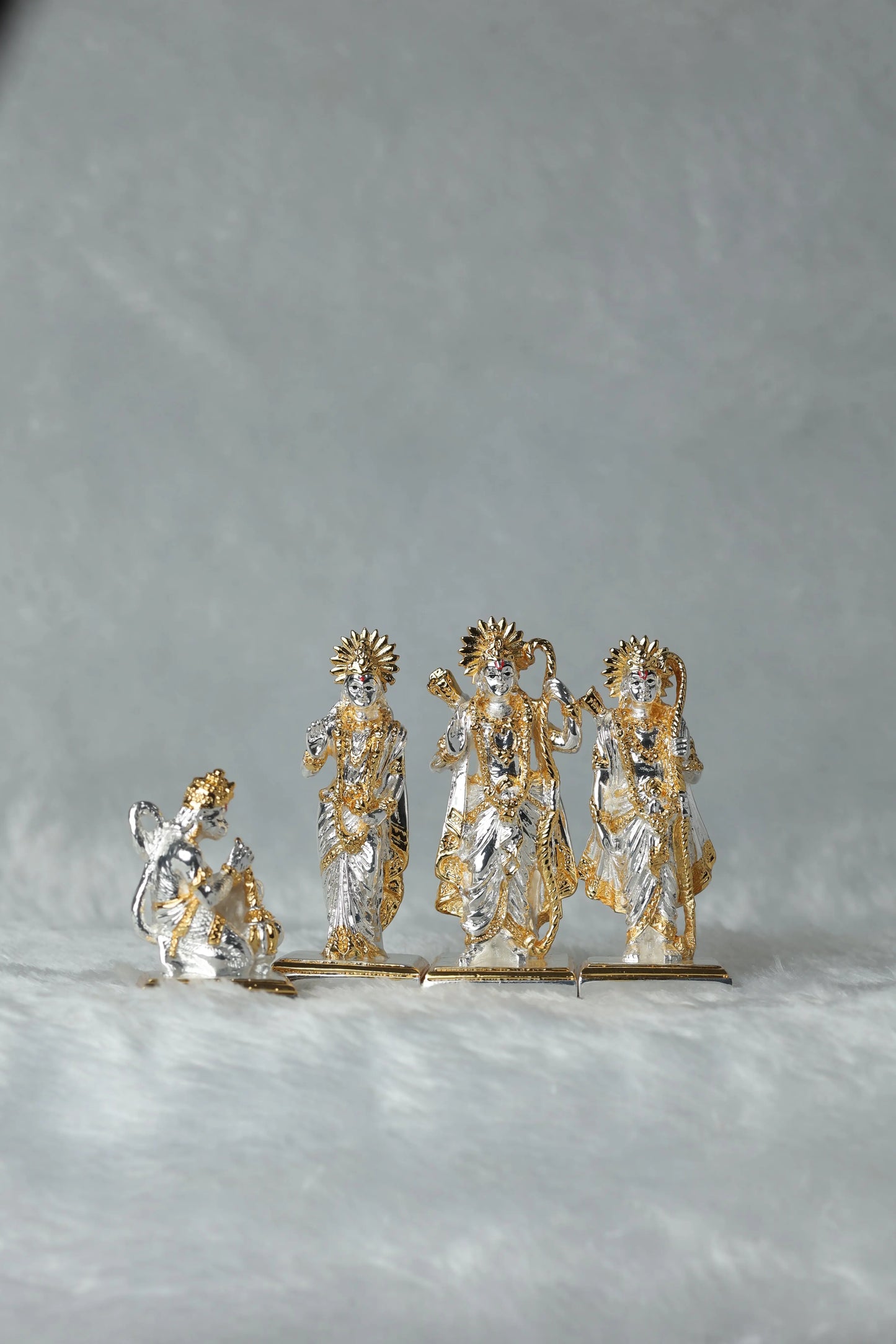 Ram Sita Laxman Hanuman Silver Plated Statue Sanjay