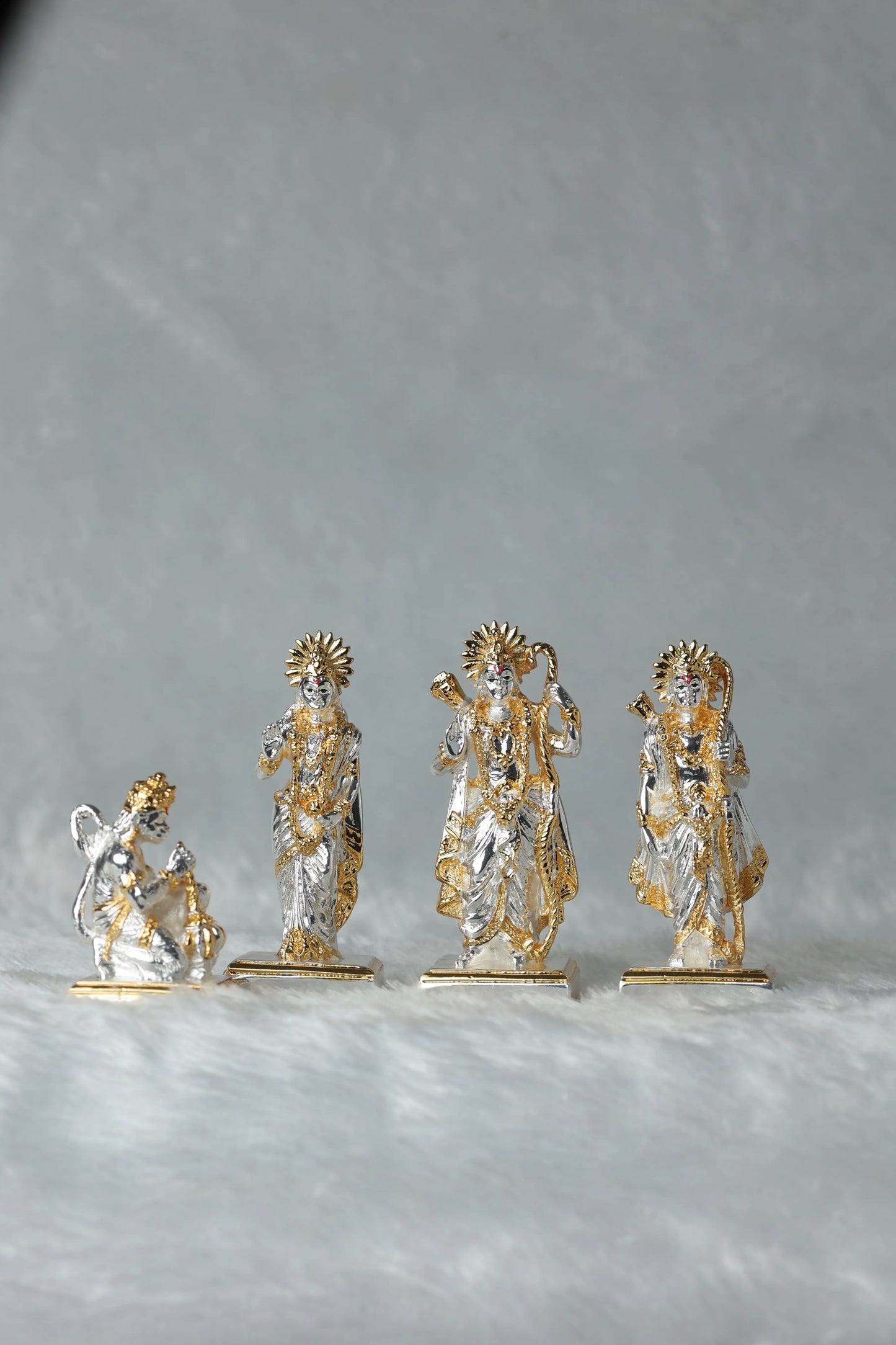 Ram Sita Laxman Hanuman Silver Plated Statue Sanjay